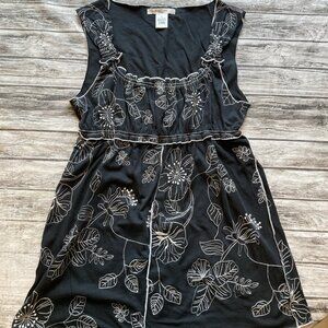 Vertigo Paris Black Embellished Women’s Size Medium Boho vintage Babydoll tunic